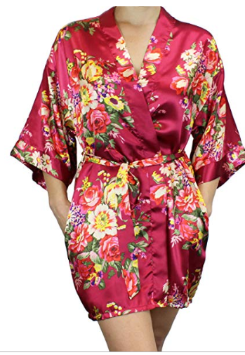 Floral Satin Kimono