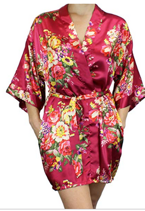 Floral Satin Kimono